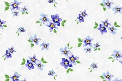Floral Flutter Pansies Tossed on Light Gray