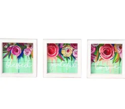 Floral Table Sign – 1 Sign – Style/Color Shipped is Randomly Picked