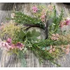Flowers and Leaves Candle Ring Wreath