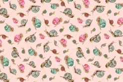 Forest Fruits Snails on Pale Pink