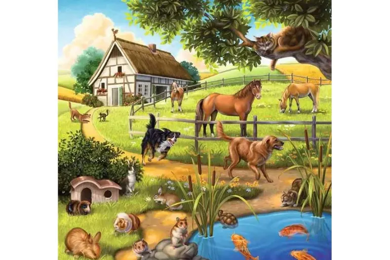 Forest, Zoo, Domestic Animals – 49 XL Piece 3 Puzzle Set