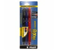 Frixion Clicker Pen Assortment Fine Point 0.7mm 3pk – Black, Blue and Red