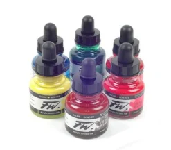 FW Liquid Acrylic Ink – Black, White & Grays (view colors)