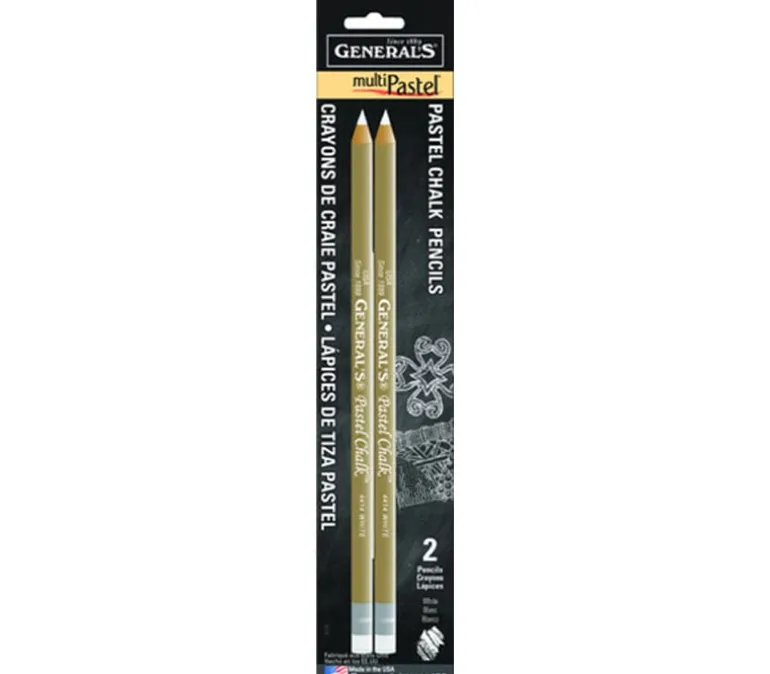 General Pencil Multipastel Chalk Pastel Pencils – White – 2 Piece