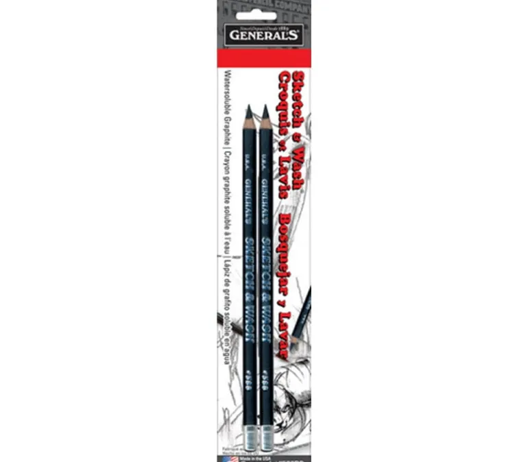 General Pencil Sketch And Wash Pencil Kit – 3 Piece