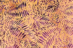 Geode Glow Batik Fossil Fern in Mottled Burgandy and Golden Yellow.