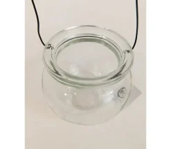 Glass Bowl with WIre Handle – 3-inch x 3-inch x 3-inch