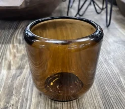 Glass Candle Holder – Brown