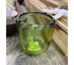 Glass Candle Holder – Sage