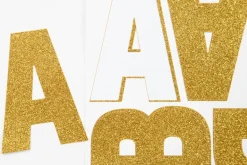 Glitter Alphabet Sticker Sheet – 2″ – Gold