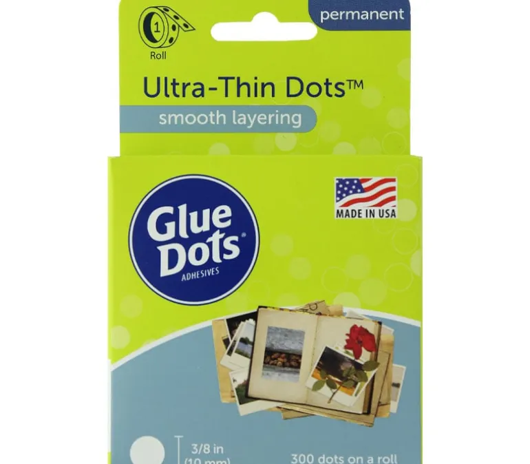 Glue Dots – Ultra Thin – Permanent – 3/8-inch – 300 Piece