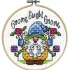 Gnome Sweet Gnome Cross Stitch Kit with 4-inch Hoop