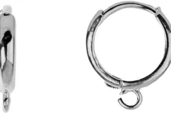 Gold Huggie Hoop Earrings, 14mm, 8 Pieces