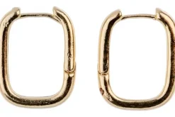 Gold Huggie Hoop Earrings, 14mm, 8 Pieces