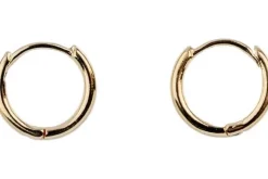 Gold Rectangular Huggie Hoop Earrings, 15×19.5mm, 4 Pieces