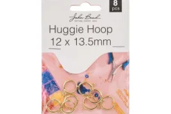 Gold Rectangular Huggie Hoop Earrings, 15×19.5mm, 4 Pieces