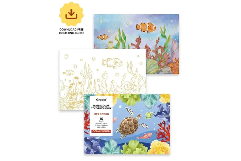 Grabie Watercolor Coloring Book – Forest