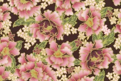 Graceful Cranes Ruffle on Moss with Gold Metallic Highlight