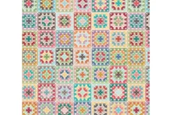 Granny Square Theme Cotton Canvas