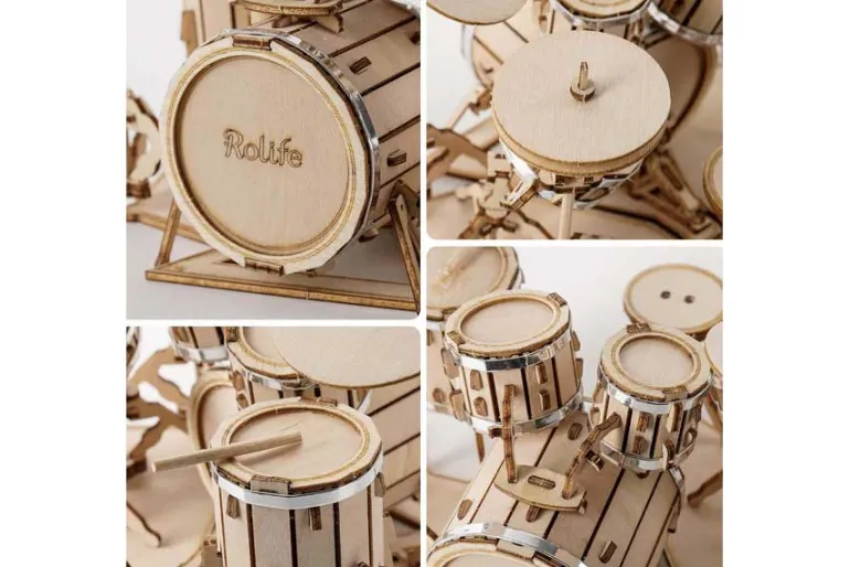 Hands Craft Modern Wooden Model Kit – Drum Kit