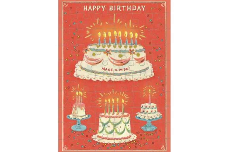 Happy Birthday Language of Flowers 60-Piece Puzzle Card
