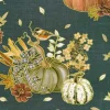 Hello Fall Florals Dusty Blue & Gold Metallic Highlights