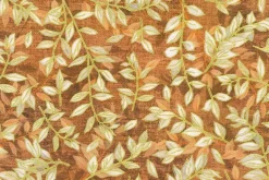 Hello Fall Leaves on Spice Brown & Gold Metallic Highlights