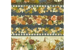 Hello Fall Medium Floral Denim & Gold Metallic Highlights