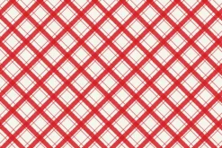 Hen House Chickens and Plaid on Off White