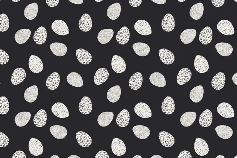 Hen House Leaves in Tonal Black
