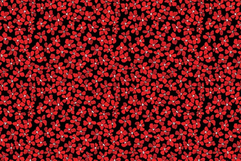 Hen House Leaves in Tonal Black