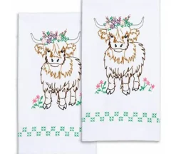 Highland Cow Decorative Hand Towel Pair 320-973