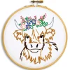 Highland Cow 6-inch Hoop Embroidery Kit 4096-973