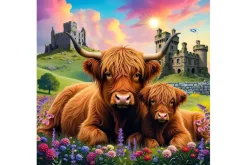 Highland Cows in the Countryside – 500 Piece Puzzle