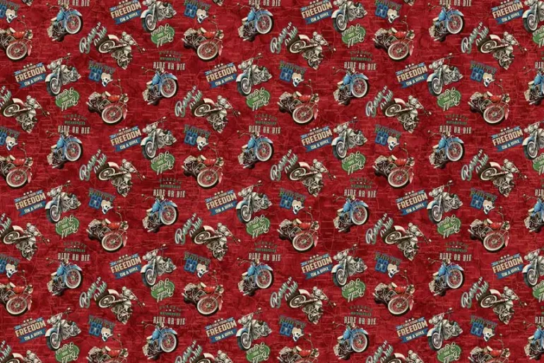 Historic Route 66 Motorcycles on Red