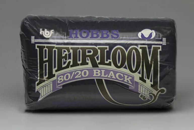 Hobbs Heirloom Batting – 80% Cotton/20% Polyester 90-inch x 108-inch – Black