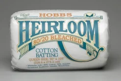 Hobbs Heirloom Batting – 80% Cotton/20% Polyester 120-inch x 120-inch – Bleached