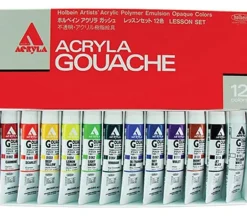 Holbein Acryla Gouache Set – Lesson – 12 Piece