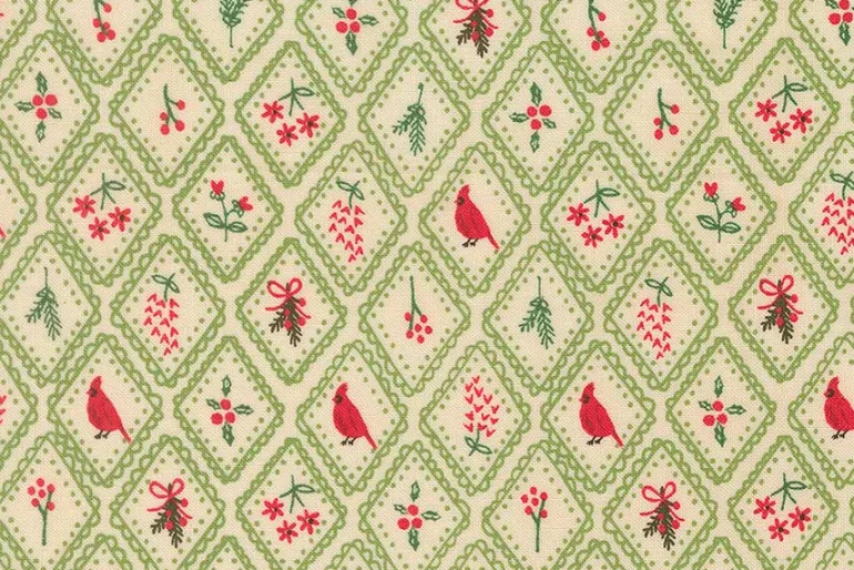 Holiday Cheer Vintage Poinsettia on Natural