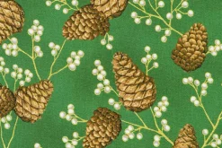 Holiday Flourish Forest Glen Pinecones Cream w/ Gold Metallic