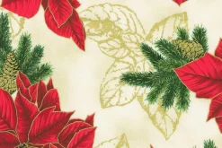 Holiday Flourish Forest Glen Pine Toss Cream w/ Gold Metallic