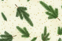Holiday Flourish Forest Glen Pine Toss Cream w/ Gold Metallic