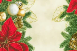 Holiday Flourish Forest Glen Poinsettia Cream w/ Metallic Gold