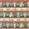 Honey Harvest Blooms Honey Jars and Flowers Novelty Stripe