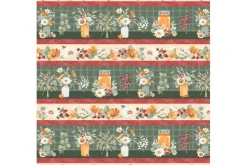 Honey Harvest Blooms Honey Jars and Flowers Novelty Stripe