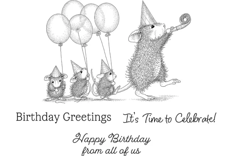 House-Mouse Dandelion Dreams Cling Rubber Stamp