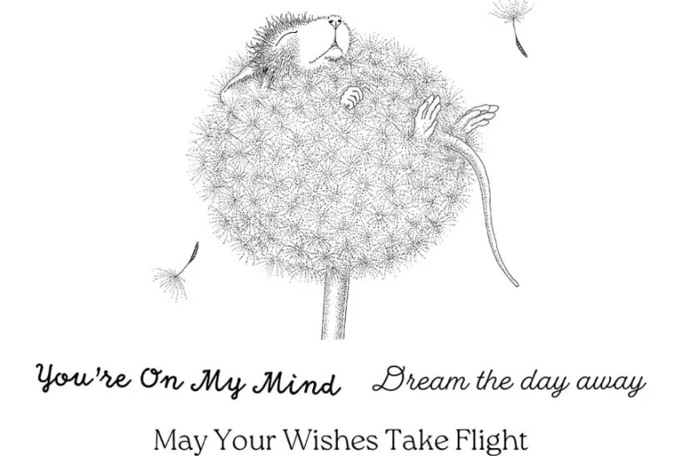 House-Mouse Dandelion Dreams Cling Rubber Stamp