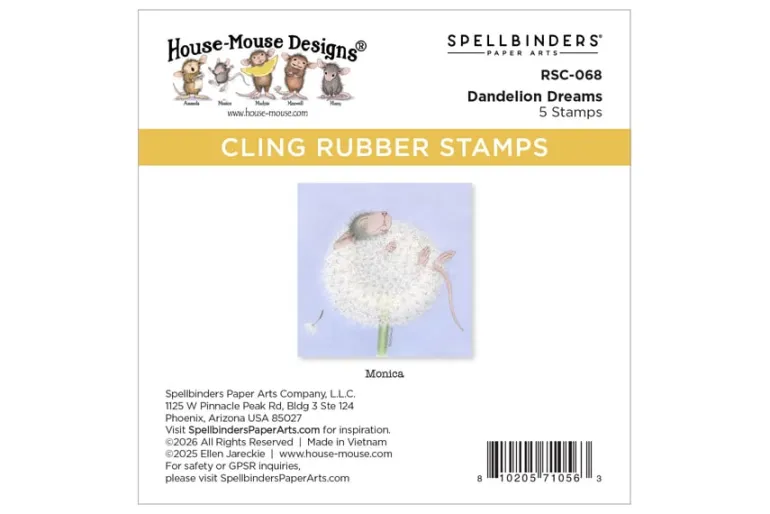 House-Mouse Dandelion Dreams Cling Rubber Stamp