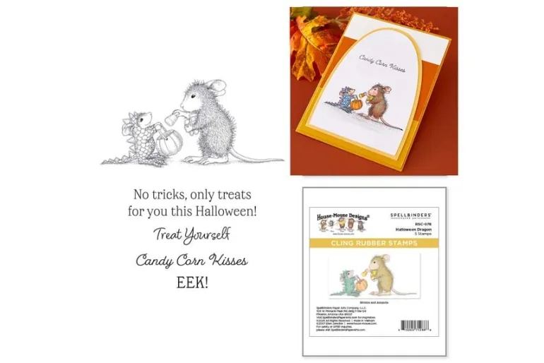 House-Mouse Halloween Dragon Cling Rubber Stamp Set