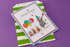 House- Mouse Party Parade Cling Rubber Stamp